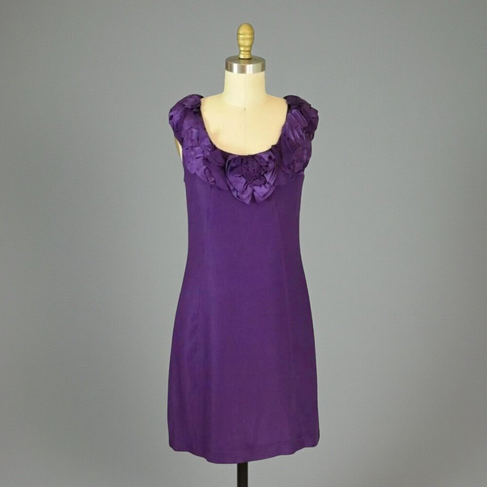 YOANA BARASCHI 'ROSETTES AND RUFFLES' PURPLE DRESS - Picture 2 of 8